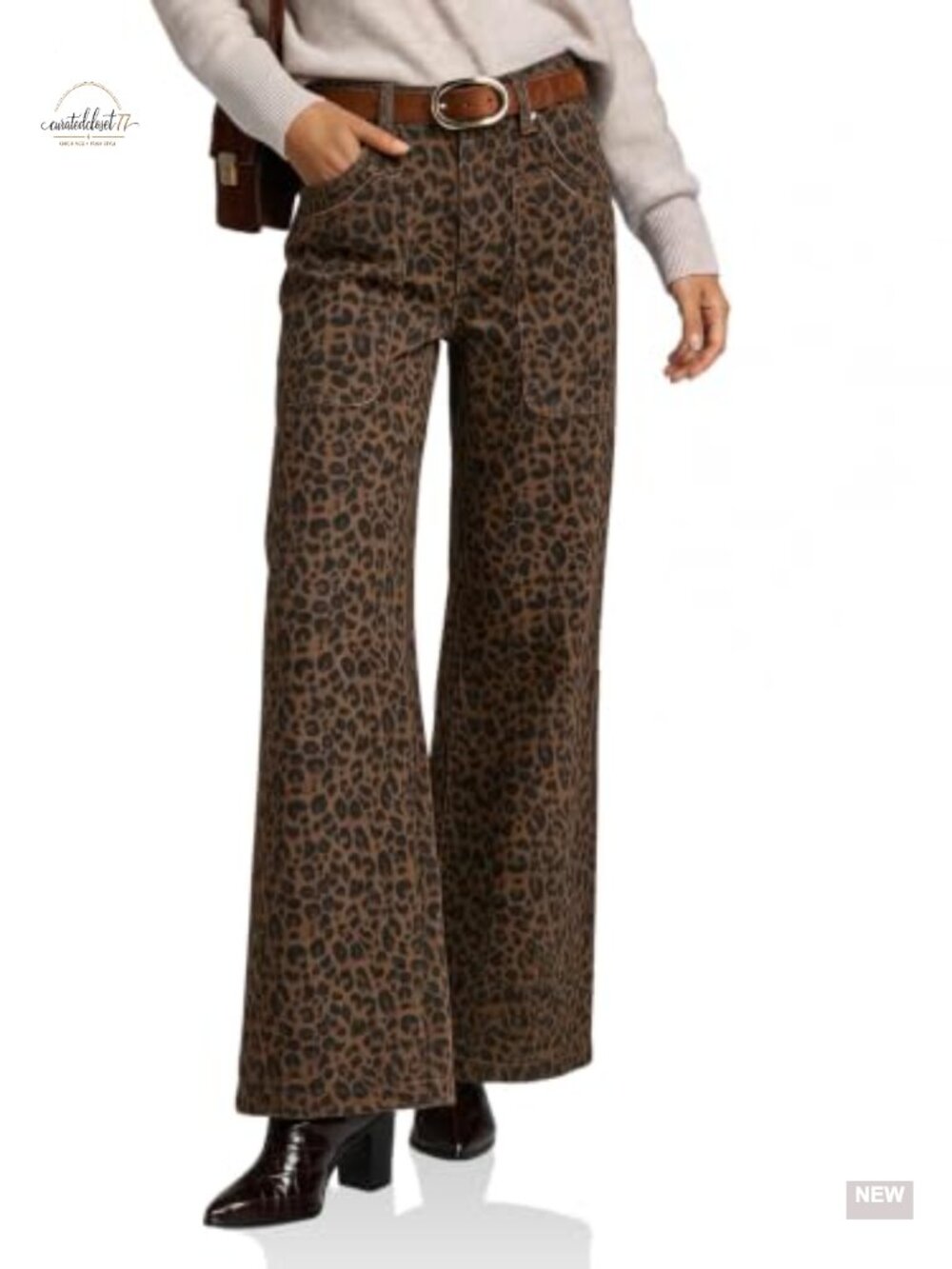 Wide Leg Flared High Waist Stretch Denim Jeans Tummy Control Pants